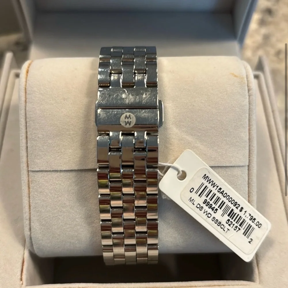Michele Silver Chronograph Watch with White Dial - Picture 2 of 3